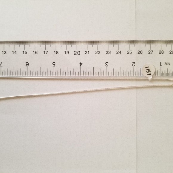 Solid 925 Sterling Silver 1.5mm 16" Snake Chain Spring Lock Clasp Necklace - Picture 4 of 6